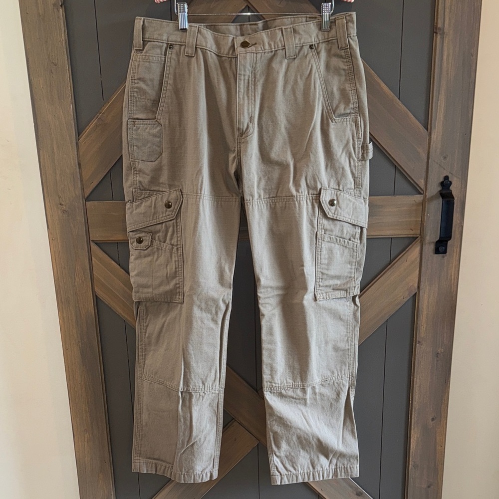 Carhartt relaxed fit gray khaki cargo pants